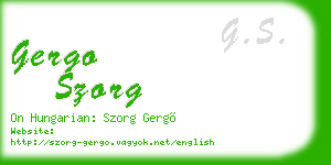 gergo szorg business card